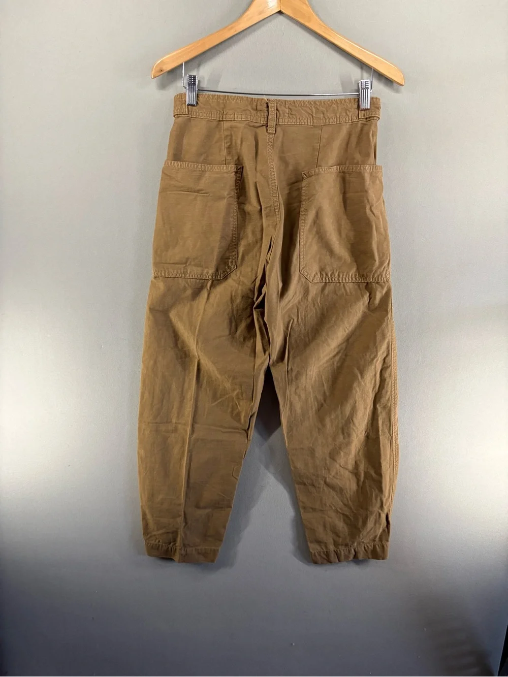 Everlane Linen Blend Fatigue Barrel Military Pants Sz 2 Brown Women High Rise